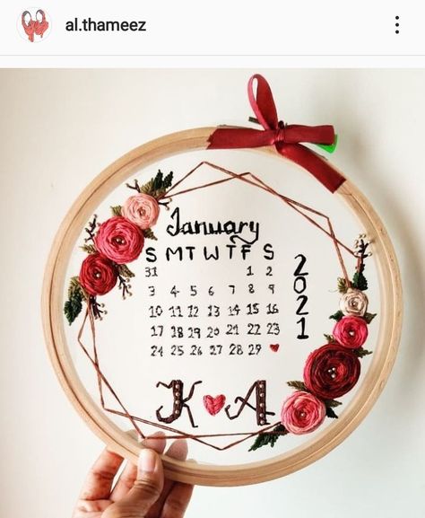 Calender Embroidery Patterns, Framed Calendar, Personalised Embroidery, Embroidery Patterns Flowers, Sell Ideas, Embroidery Wedding, Diy Embroidery Designs, Instagram Id, Patterns Flowers