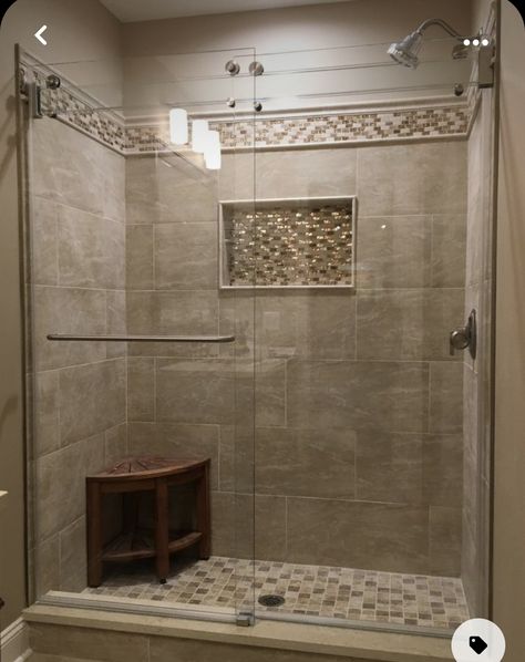 Lowes Shower Tile, Bathroom Shower Glass Doors, Shower Barn Door, Shower Glass Doors, Boho Chic Home Decor, Boho Chic Home, Full Bathroom Remodel, Shower Glass, Kitchen And Bath Remodeling