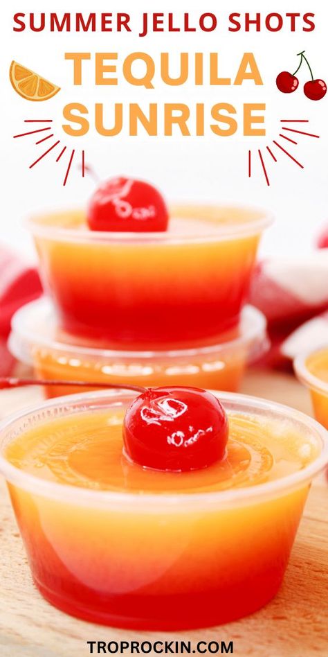 Jello Shots Tequila, Summer Jello Shots, Cherry Jello Shots, Summer Party Desserts, Shots Alcohol Recipes, Fruity Popsicles, Summer Desserts For A Bbq, Desserts For A Bbq, Best Jello Shots