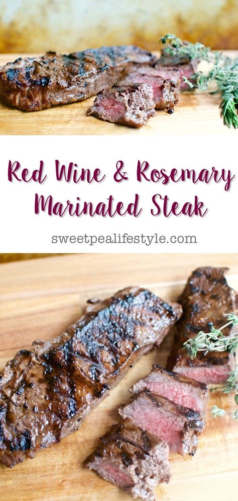 A deliciously simple steak marinade. Red wine, rosemary, and garlic combine to create the most delicious steak marinade you need to make! Steak Marinade Red Wine, Simple Steak Marinade, Wine Marinade, Wine Steak, Rosemary Steak, Steak Marinade Easy, Balsamic Steak, Grilling The Perfect Steak, Steak Marinade Recipes