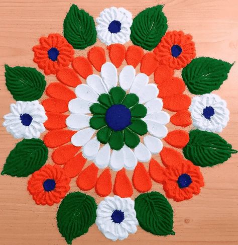 Rangoli Republic Day, Republic Day Rangoli Ideas, Republic Day Rangoli, Creative India, Alpana Designs, Ladies Video, Easy Rangoli Designs Videos, Rangoli Designs Photos, 26th January