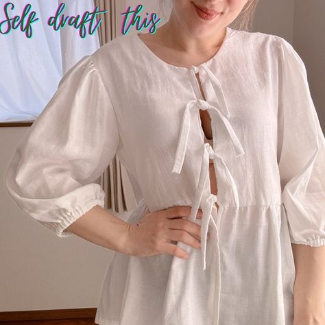 AnielskaAniela: A Blog for Sewing Lovers and DIY Enthusiasts Puff Sleeve Blouse Pattern, Ganni Blouse, Dress Making Tutorial, Sewing Patterns Dress, Style Archetypes, Dress Pattern Sewing, Pattern Free Sewing, Upcycled Sewing, Bustier Pattern