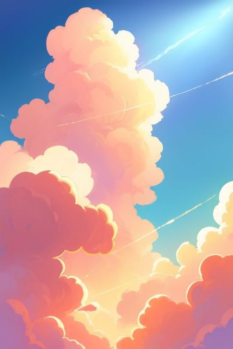 Stylized Clouds, Cartoon Clouds, Banner Ideas, Whole Heart, Varanasi, Banners, Floating, Illustrations, Color