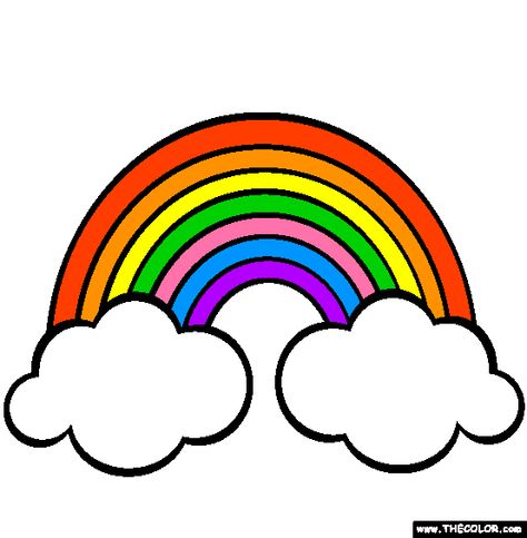 Rainbow Pictures For Kids, Drawing Rainbow, Gods Promise, Rainbow Drawing, Rainbow Images, Rainbow Pictures, Rainbow Clipart, Unicorn Magic, Spring Coloring Pages