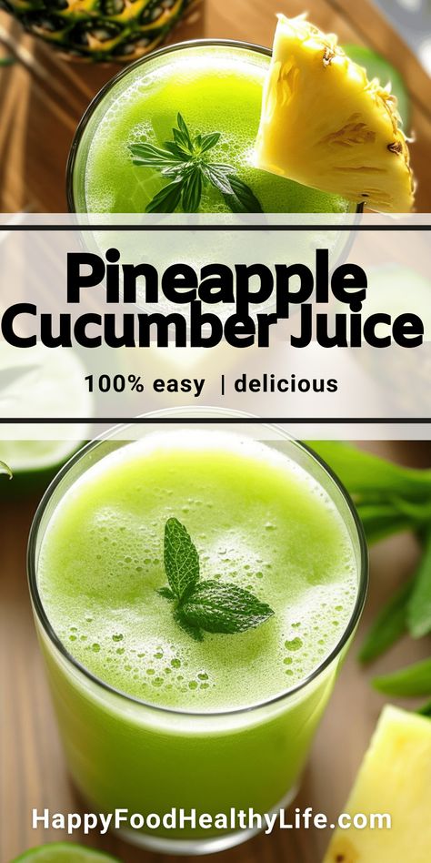 Pineapple and Cucumber Juice Recipe Pineapple And Cucumber Juice Cleanse Recipe, Juicing With Cucumbers Recipes, Pineapple Juice Drinks Healthy, Pineapple For Inflammation, Juicer Recipes With Pineapple, Pineapple Cucumber Water, Juice With Cucumber, Cucumber Lime Juice Recipe, Juicing Recipes Pineapple