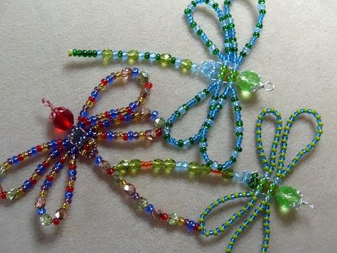 Beaded dragonflies Beaded Dragonflies, Crystal Suncatchers Diy, French Beading, Bead Animals, Dragonfly Ornament, Beaded Dragonfly, Seed Bead Pattern, Buy Bead, Bracelets Diy