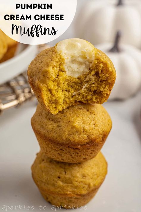 Pumpkin Cream Cheese Muffins are one of those treats that you won’t be able to get enough of, they are that good! These muffins combine your love of pumpkin flavor and spice with a delicious cream cheese filling that you will taste in every single bite. These cream cheese filled pumpkin muffins are perfect to enjoy for breakfast, snack time, or as an after-dinner treat. Cream Cheese Filled Pumpkin Muffins, Pumpkin Mini Muffins, Pumpkin Spice Mini Muffins, Pumpkin Bites, Mini Pumpkin Muffins, Pumpkin Cream Cheese Muffins, Pumpkin Cream Cheese, Pie Flavors, Cream Cheese Muffins