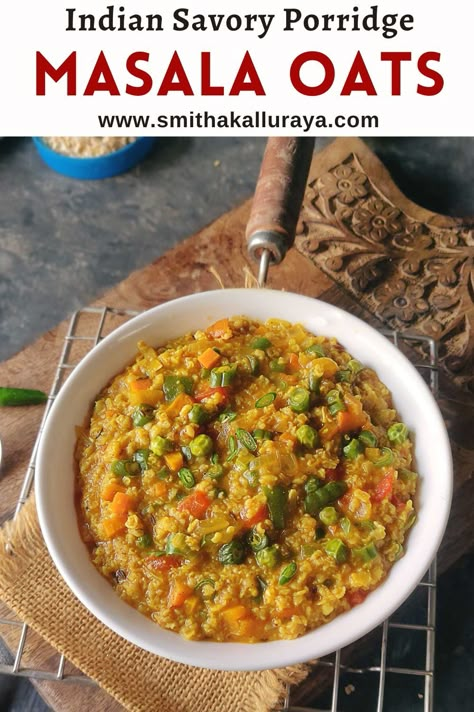 Masala Oats - Indian Masala Oats - Savory Oatmeal ( Indian Style )