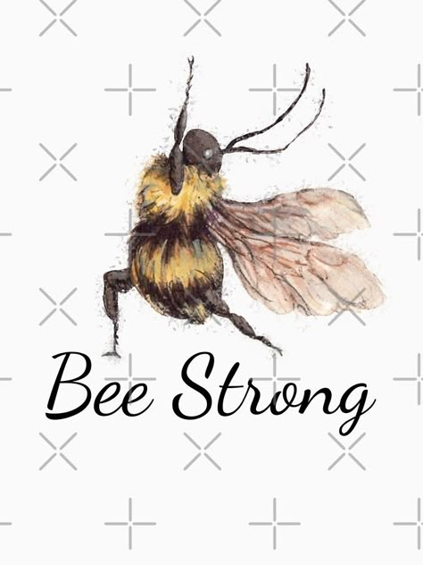 "Bee Strong with Yoga " T-shirt for Sale by RAwamleh | Redbubble | art digitalart artist t-shirts Bee Butts Tattoo, Bee Strong Tattoo, Yoga Bee, Bee Yoga, Bee Humor, Watercolor Bugs, Bee Strong, Bee Positive, Wallpaper Spongebob