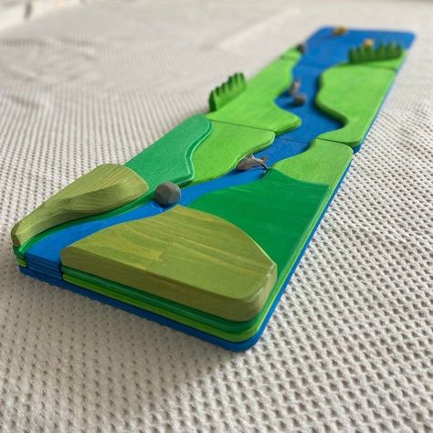 Montessori Bed Ideas for Toddlers River Diorama, Handmade Wooden Toys, Open Ended Toys, Waldorf Toys, Wooden Tree, Wooden Animals, Montessori Toys, Wood Toys, Scroll Saw