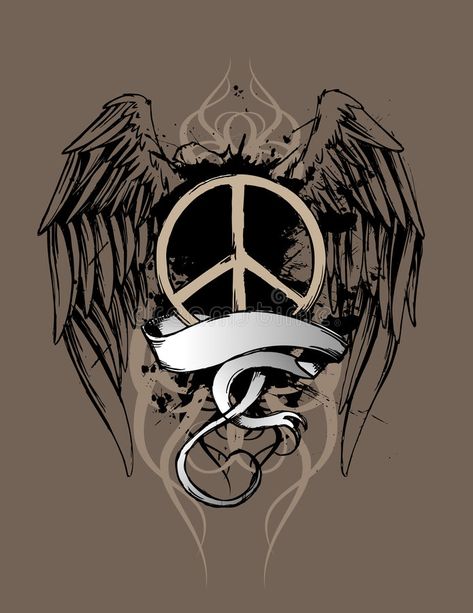 Grunge Peace Design. An illustration of a peace symbol with wings in a grunge de , #Affiliate, #Design, #illustration, #Grunge, #Peace, #peace #ad Wings Pattern, Peace Logo, Peace Design, Grunge Design, Peace Signs, Technology Logo, Pattern Graphic, Toyota Supra, Art Logo