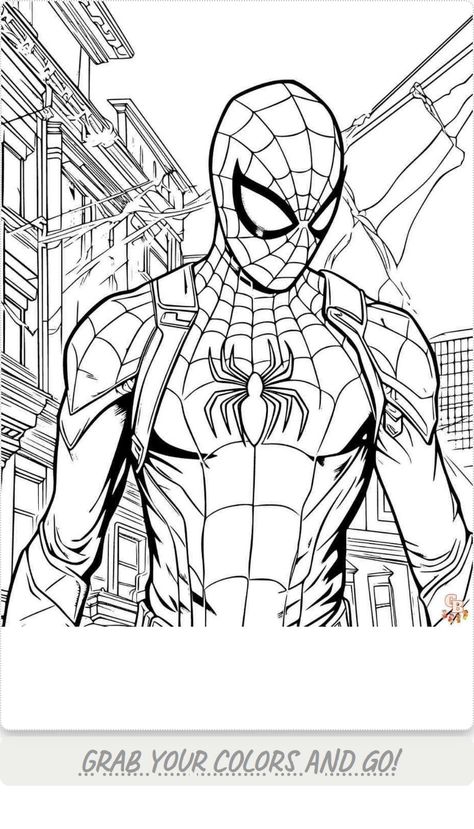 Fun Spider-Man coloring pages for kids!  Includes various designs. Spider Coloring Pages, Spiderman Coloring Pages, Spider Coloring Page, Spiderman Coloring, Web Slinger, Marvel Coloring, Coloring Ideas, Fun For Kids, Art Pages