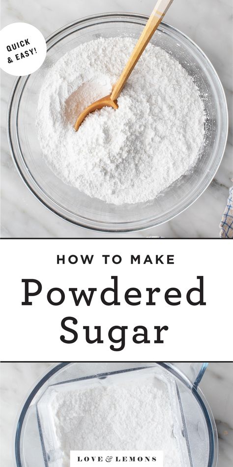 Homemade Powdered Sugar, Vegan Frosting Recipe, Frosting Without Powdered Sugar, Powdered Sugar Recipes, Make Powdered Sugar, Oreo Torte, Homemade Dry Mixes, Vegan Frosting, Lemon Bar