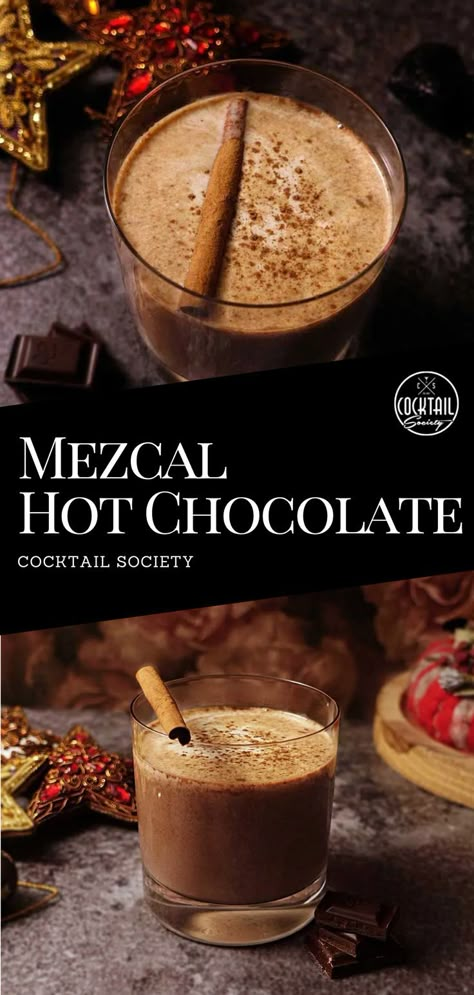 Hot Chocolate Cocktail, Mezcal Cocktails, Cold Christmas, Hot Christmas, Hot Cocktails, Chocolate Cocktails, Coffee Liqueur, Holiday Eating, Cocktail Ideas