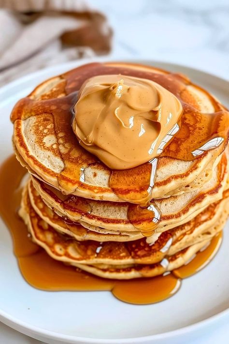 Peanut Butter Pancakes - Insanely Good Peanut Butter Pancakes Healthy, Pbj Pancakes, Pb2 Pancakes, Peanut Butter Pancakes, Butter Pancakes, Overnight French Toast, Best Peanut Butter, Pancakes Healthy, Dinner Recipes Crockpot