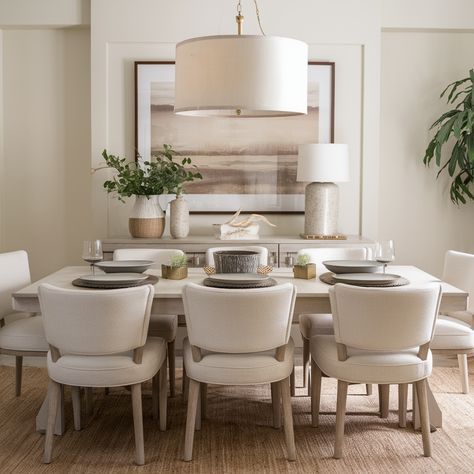 15 Modern Dining Room Ideas to Transform Your Space Mcgee Dining Room, Studio Mcgee Dining Room, Transitional Dining Room Inspiration, Studio Mcgee Dining, Organic Transitional, Modern Farmhouse Kitchen Table, Beige Dining Room, Modern Dining Room Ideas, Neutral Dining Room