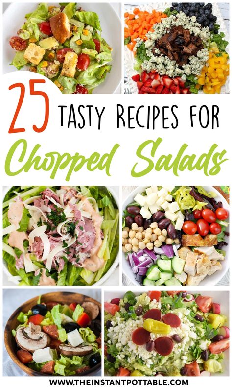 Best Chop Salads, Big Chopped Salad, Chop Salad Ideas, Chopped Salad Ingredients, Diy Chopped Salad Kit, Chopped Chef Salad, Make Ahead Chopped Salad, Simple Chopped Salad Recipes, Filling Salads Dinners