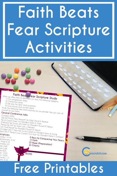 Faith Beats Fear Scripture Study Activities — Chicken Scratch N Sniff New Testament Activities, John Bible Study, Fear Game, Lds Primary Songs, John Bible, Conference Activities, General Conference Activities, Scripture Study Lds, Kids Church Activities