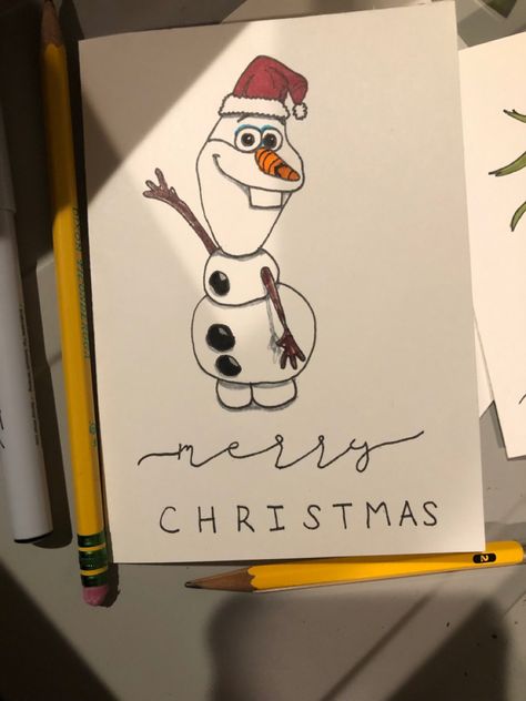 Merry Christmas Drawing, Olaf Christmas, Easy Christmas Drawings, Christmas Cards Drawing, Xmas Drawing, Cute Christmas Cards, Fun Christmas Cards, Christmas Cards Kids, Atv Riding