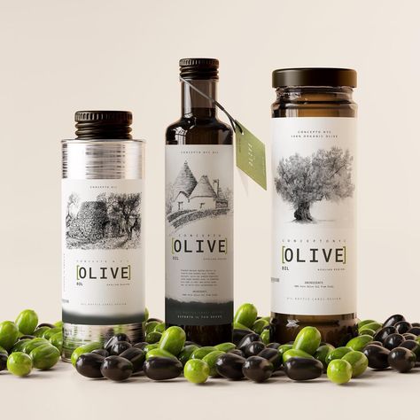 Diy Olive Oil Bottle, Olives Packaging, Olive Oil Label Design, Olive Oil Design, Oil Bottle Design, Olive Oil Branding, Olive Oil Packaging Design, Olive Oil Label, Olive Oil Bottle Design