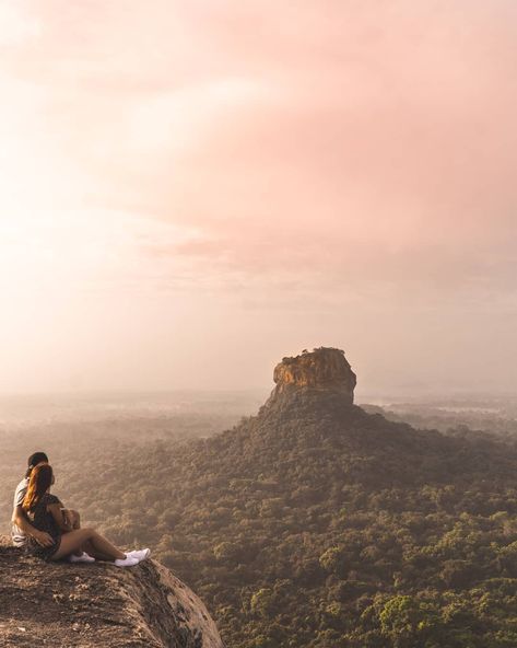 Watching the sun rise at Pidurangala Rock in Sigiriya, Sri Lanka. 4 Am Alarm, Pidurangala Rock, Sigiriya Sri Lanka, Sri Lanka Photography, Sigiriya Rock, Sri Lanka Beach, Sri Lanka Travel, Sun Rise, Beautiful Sunrise