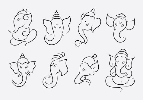 Ganesh Icons Vector - Download Free Vectors, Clipart Graphics & Vector Art Ganesh Vector, Ganpati Drawing, Arte Ganesha, Ganesha Drawing, Ganesh Art Paintings, Ganesha Tattoo, Polynesian Tattoos, Mehndi Designs Bridal Hands, Lord Ganesha Paintings