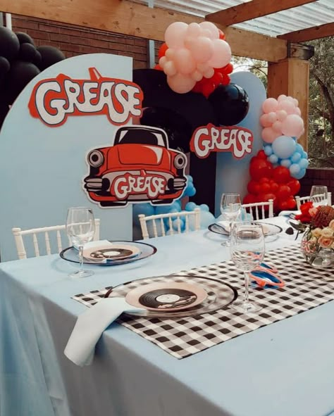 We definitely shaped up to create a Grease themed party. Bring back some memories with a 70's/80's theme to last a lifetime.

....

Fantastic? Tell us about it. Stud. Diner Cake, 1950s Theme Party, Grease Themed Parties, Grease Theme, Grease Lightning, Movie Theme Birthday Party, Grease Party, Christian Party, 50s Theme Parties