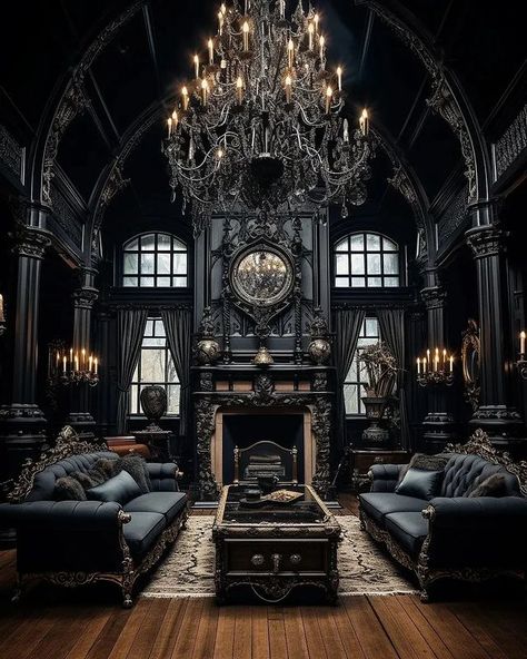 Victorian Gothic House, Gothic Victorian House, Dark Mansion, Gothic Homes, Vampire House, Gothic Mansion, Gothic Interior, Gothic Castle, Fantasy Rooms