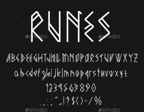 Viking Runes Font Scandinavian Type or Typeface Nordic Font Typography, Viking Lettering, Rune Font, Scandinavian Font, Font Ideas Dafont, Viking Font, Slogan Ideas Design Lettering, Slogan Ideas Design, Dark Fonts