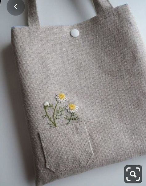 Canvas Bag Design, Sac Diy, Diy Bag Designs, Embroidered Tote Bag, Patterns Sewing, Tote Bags Sewing, Costura Diy, Simple Accessories, Embroidered Tote