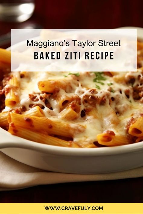 Maggiano’s Taylor Street Baked Ziti Recipe – Cravefuly Italian Baked Ziti Authentic, Maggianos Recipes, Authentic Baked Ziti Recipe, Maggianos Copycat Recipes, Ziti Pasta, Ziti Recipes, Baked Ziti Recipe, Baked Ziti, Bariatric Recipes