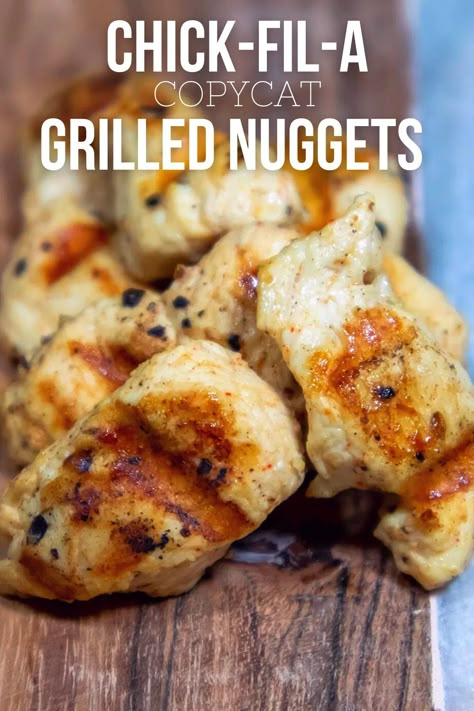 Chick Fil A Grilled Nuggets Copy Cat, Chik Fil A Chicken Nuggets Grilled, Copycat Chickfila Grilled Nuggets, Grilled Chicken Recipes Meal Prep, Chick-fil-a Chicken, Chic Fila Grilled Nuggets Recipe, Chick Fila Grilled Nuggets Copycat, Egg White Grill Chick Fil A Recipe, Chik Fil A Grilled Nuggets