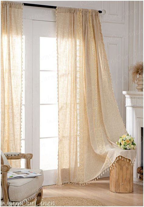 Boho curtains Boho Double Curtains, Curtains For A Bedroom, Bohemian Bedroom Curtains, Bohemian Living Room Curtains, Curtains Living Room Bohemian, Bohemian Curtains Living Rooms, Modern Farmhouse Curtains Living Rooms, Light Curtains Living Room, Modern Boho Curtains