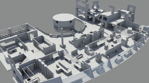 Level Designers Reveal Early Stages in "Blocktober" Hashtag Game Level Design, Map Layout, Game Map, Game Textures, Wall Paneling Diy, Tabletop Rpg Maps, Video Game Design, Video Game Development, Game Environment