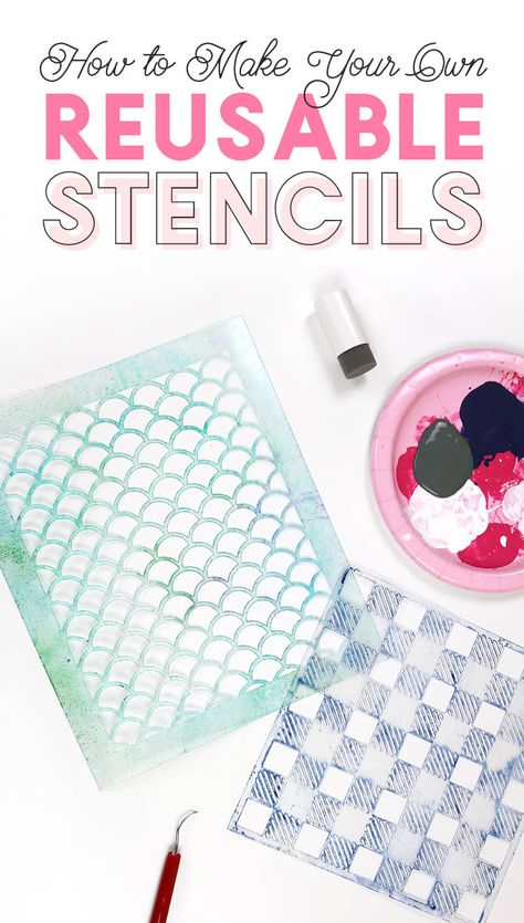 How to Make Reusable Stencils: DIY Buffalo Plaid Planter - Persia Lou Diy Cookie Stencils With Cricut, Homemade Stencils, Make Your Own Stencils, Inkscape Tutorials, Stencils Tutorials, Cricut Stencils, Idee Cricut, Reusable Stencils, Projets Cricut