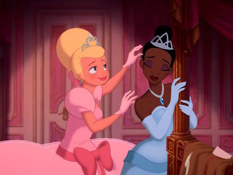 Tiana & Charlotte Charlotte And Tiana, Tiana And Charlotte, Charlotte La Bouff, Black Disney Princess, Iconic Duos, Rihanna Love, Side Walk, Detective Aesthetic, Hand Tattoos For Girls