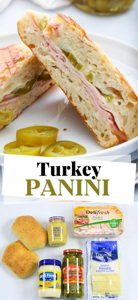 Panini Recipes Healthy, Ciabatta Bread Sandwich, Havarti Cheese Recipes, Turkey Panini Sandwiches, Turkey Panini Recipes, Panini Press Recipes, Sandwich Recipes Panini, Turkey Panini, Ciabatta Bread Recipe