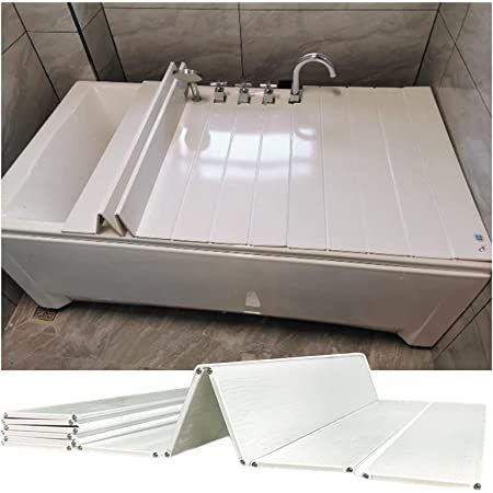 Amazon.com: AIWFL Folding Dust-Proof Bathtub Cover Louvered Shutter Bath Lid White PVC Bathtub Covers 45.2x27.5 inch : Home & Kitchen