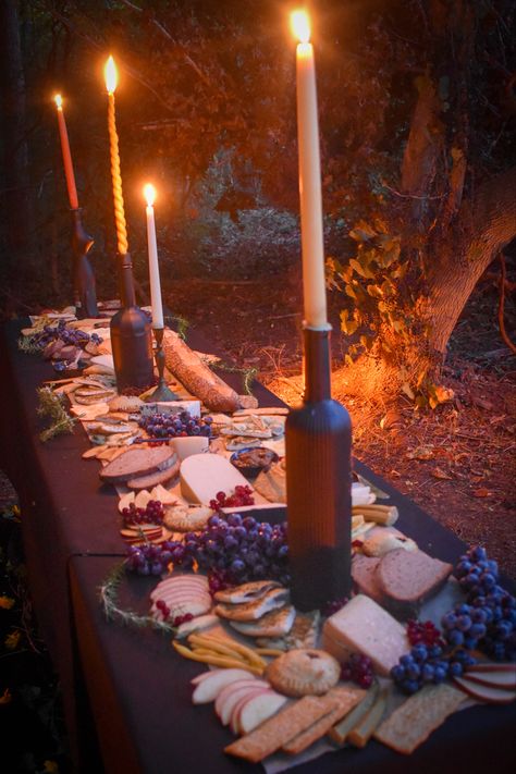 Hobbit Birthday, Harvest Dinner Party, Full Harvest Moon, Summer Solstice Party, Charcuterie Table, Hobbit Party, Solstice Party, Halloween Breakfast, Witch Party