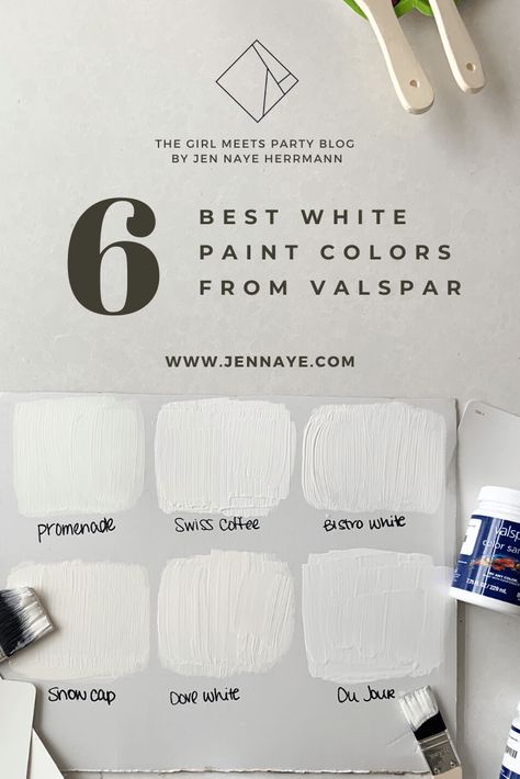 Best Valspar White Paint, Valspar White Paint Colors, Lowes Paint, Valspar Paint Colors, Off White Cabinets, Picking Paint Colors, All White Room, Valspar Paint, Swiss Coffee