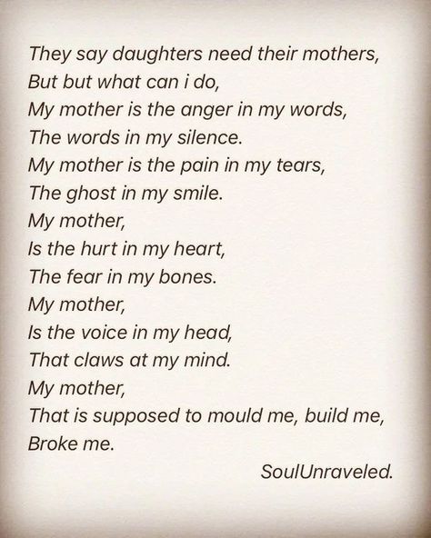 Quotes For Toxic Mother, Quotes About Toxic Moms, Mothers Who Are Toxic, Toxic Mother Poems, Bad Mom And Daughter Relationship, Mother Abusing Daughter, Bad Mother Poems, Poem About Toxic Parents, My Mother's Daughter Quotes