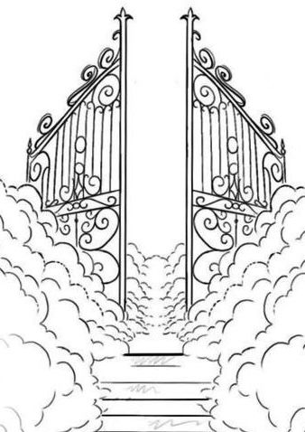 Staircase To Heaven Tattoo Design, Heavens Gates Tattoo Design, Stairs To Heaven Tattoo, Gates Of Heaven Tattoo, Heaven Gates, Stairway To Heaven Tattoo, Stairs To Heaven, Gates Of Heaven, Heaven Tattoos