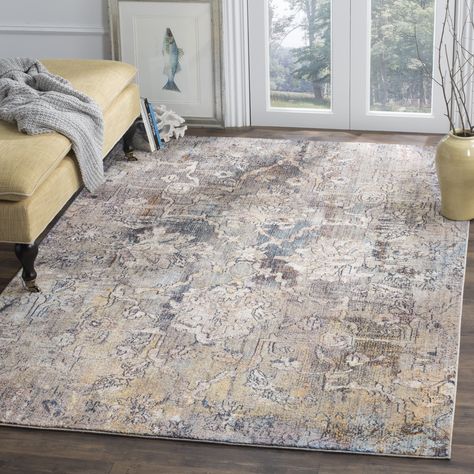 Safavieh Bristol Kingsley Overdyed Floral Area Rug or Runner - Walmart.com Blue Gray Area Rug, Academia Decor, Dark Academia Decor, Condo Decor, House Rugs, Blue Grey Rug, Synthetic Rugs, Area Rug Design, New Condo