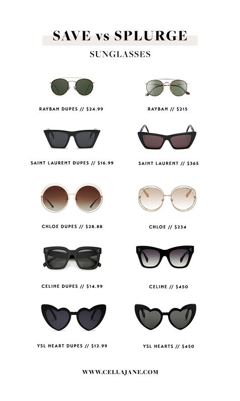 Save Vs Splurge: Summer Sunglasses | Cella Jane Popular Sunglasses Shevoke, Trendy Glass Sunglasses For Summer, Designer Sunglasses For Women, Cheap Summer Sunglasses For Day Out, Women Sunglasses Summer 2024, Women’s Sunglasses Trends 2023, Everyday Sunglasses, Popular Sunglasses, Italian Sunglasses