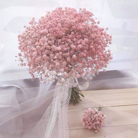 Pink theme profile Civil Wedding Flower Bouquet, Cherry Blossom Wedding Bouquet, Cherry Blossom Bouquet, Baby Pink Wedding, Blossom Bouquet, Gypsophila Bouquet, Simple Wedding Bouquets, Diy Bouquet Wrap, Wedding Card Frames