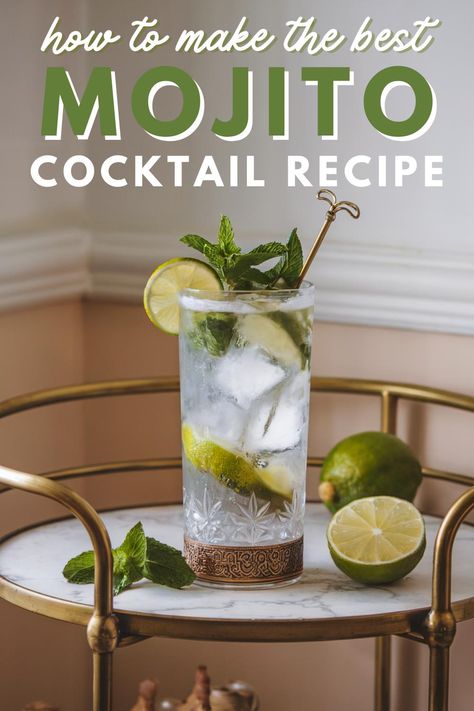 A refreshing mojito cocktail with fresh mint and lime, perfect for an easy mojito recipe. Mojito Recipes Classic, How To Make A Mojito Drink, Coconut Rum Mojito Recipe, Batch Mojito, Simple Mixed Drinks, Easy Mojito, Rum Mixed Drinks, Rum Cocktails Easy, Easy Mojito Recipe