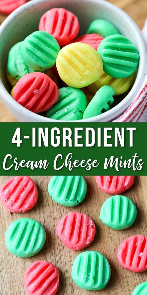 cream cheese mints in a bowl Cream Cheese Mint Molds, Cream Cheese Mints Recipe, Mints Recipe, After Dinner Mints, Cream Cheese Mints, Dinner Mints, Butter Mints, Candy Cane Cookies, Mint Extract