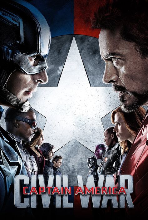 Captain America - Civil War (2016) Marvel Marathon, Max Movie, Hollywood Dream, Poster Marvel, Best Movies Of All Time, Iron Man Marvel, Robert Downey Jr., Posters For My Room, Marvel Collection