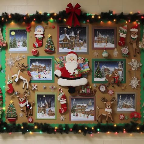 Board decoration idea Notice Board Decoration For Christmas, Christmas Decor Ideas Bulletin Board, Christmas Board Decoration Ideas For School Aesthetic, Christmas Decor Ideas For School Board, Christmas Notice Board Ideas, School Notice Board, Christmas Board Ideas, Christmas Board Decoration, Notice Board Decoration