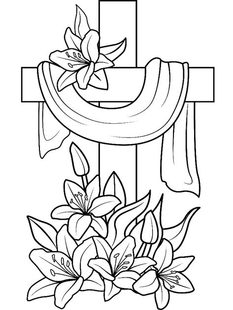 Easter Cross Free Easter Cross Drawing, Easter Cross Coloring Pages, Cross Coloring Pages Free Printables, Cross Template Free Printable, Cross Drawing Christian, Easter Drawings Ideas, Christian Easter Coloring Pages, Church Coloring Pages, Cross Drawings